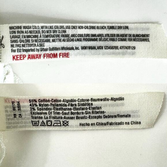 Free People Sheer Lace-Up Shoulder Stretchy Floral Top Blouse White | M - Picture 9 of 9